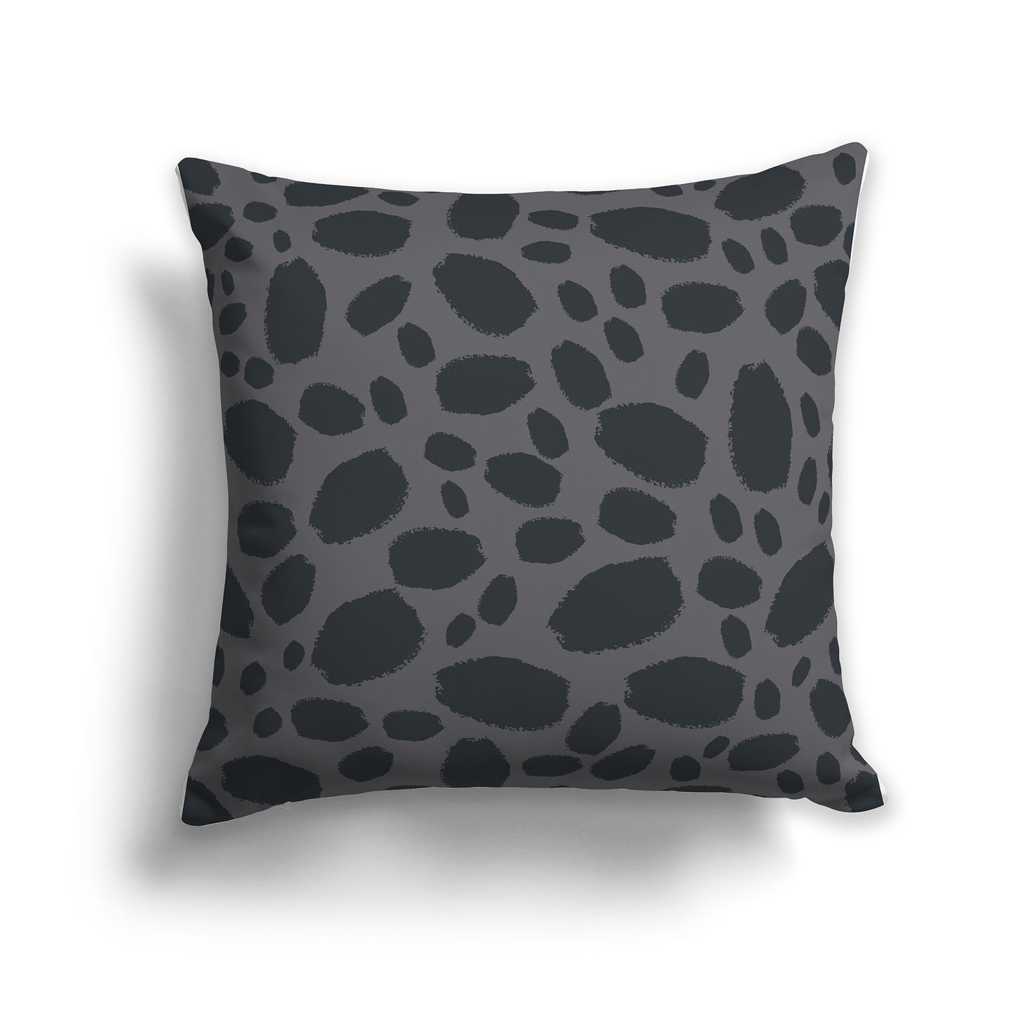 16 inch Throw Pillow with Two-tone Grey Paint Dab Pattern