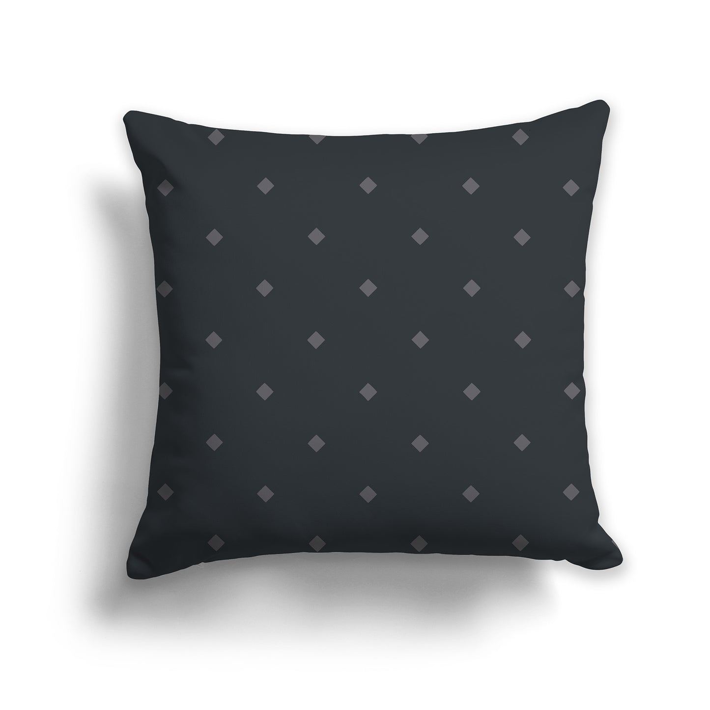 14 inch Dark Grey Throw Pillow with Large Grey Diamond Pattern