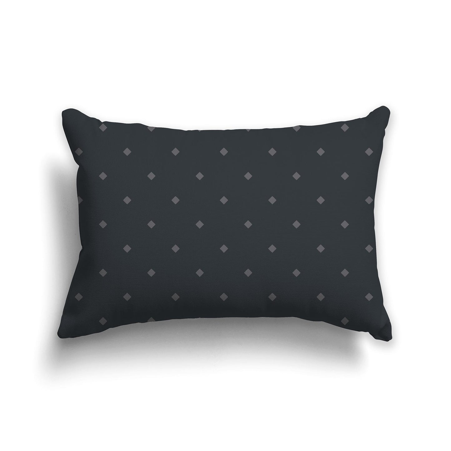 20x14 inch Lumbar Dark Grey Throw Pillow with Large Grey Diamond Pattern