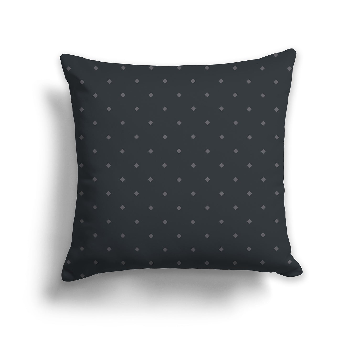 Dark Grey Throw Pillow with Large Grey Diamond Pattern on Front | Faux Suede | 26 x 26 inches