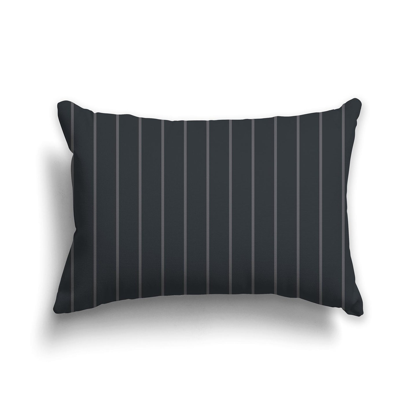 20x14 inch Lumbar Throw Pillow with Two-tone Grey Thin Vertical Stripe Pattern