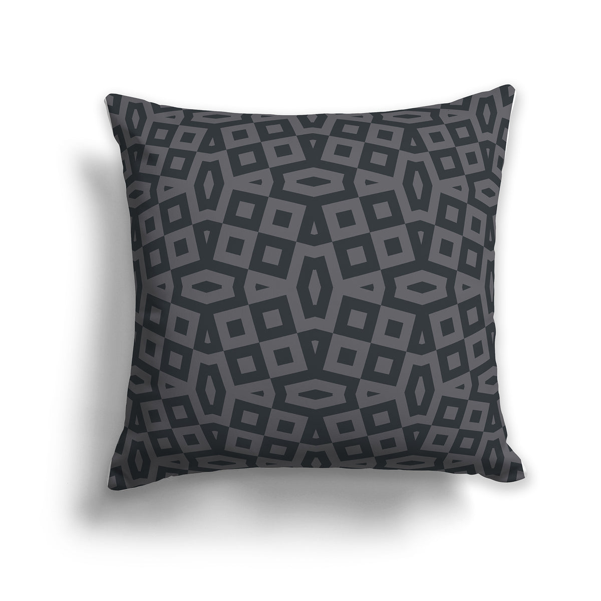 Throw Pillow with Two-tone Grey Geometric Pattern on Both Sides | Faux Suede | 26 x 26 inches