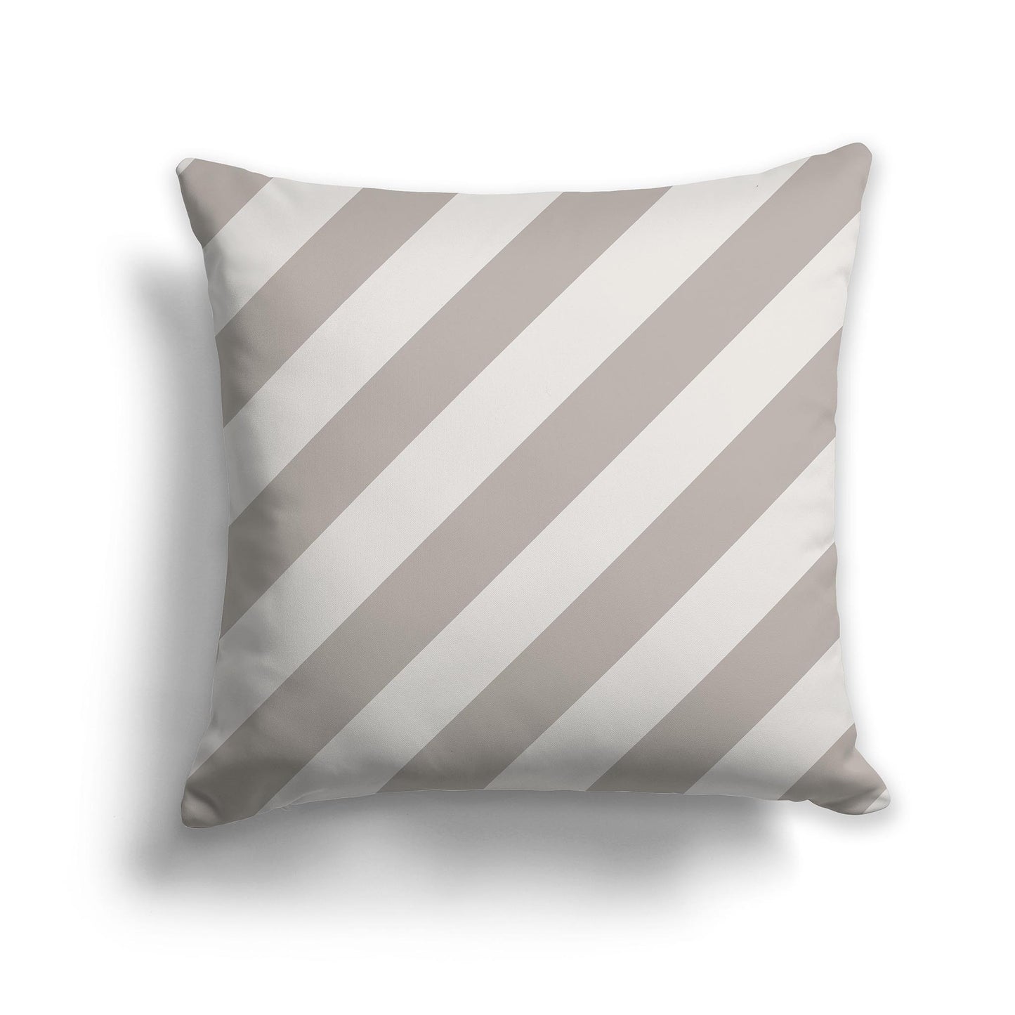 Square Throw Pillow with Two-tone Taupe Diagonal Bars