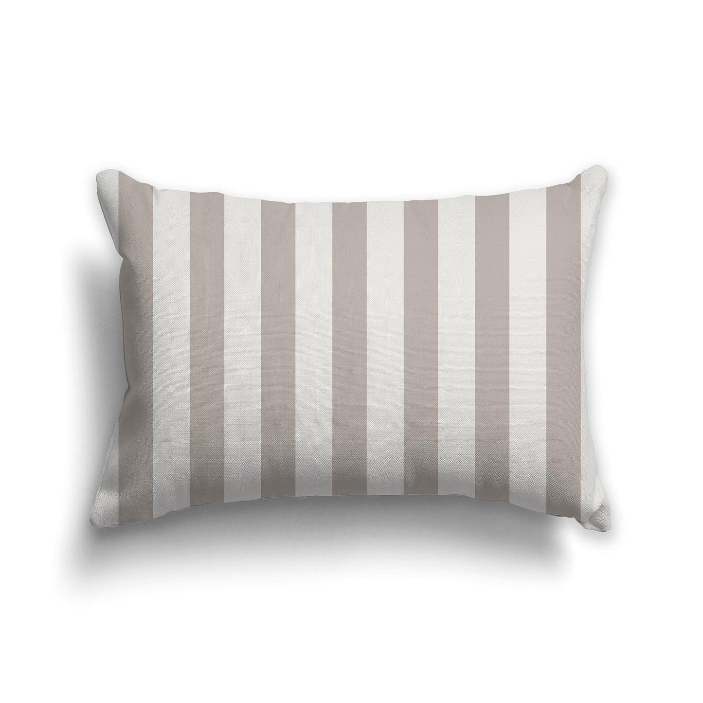 20x14 inch Lumbar Throw Pillow with Thick Two-tone Taupe Vertical Bars