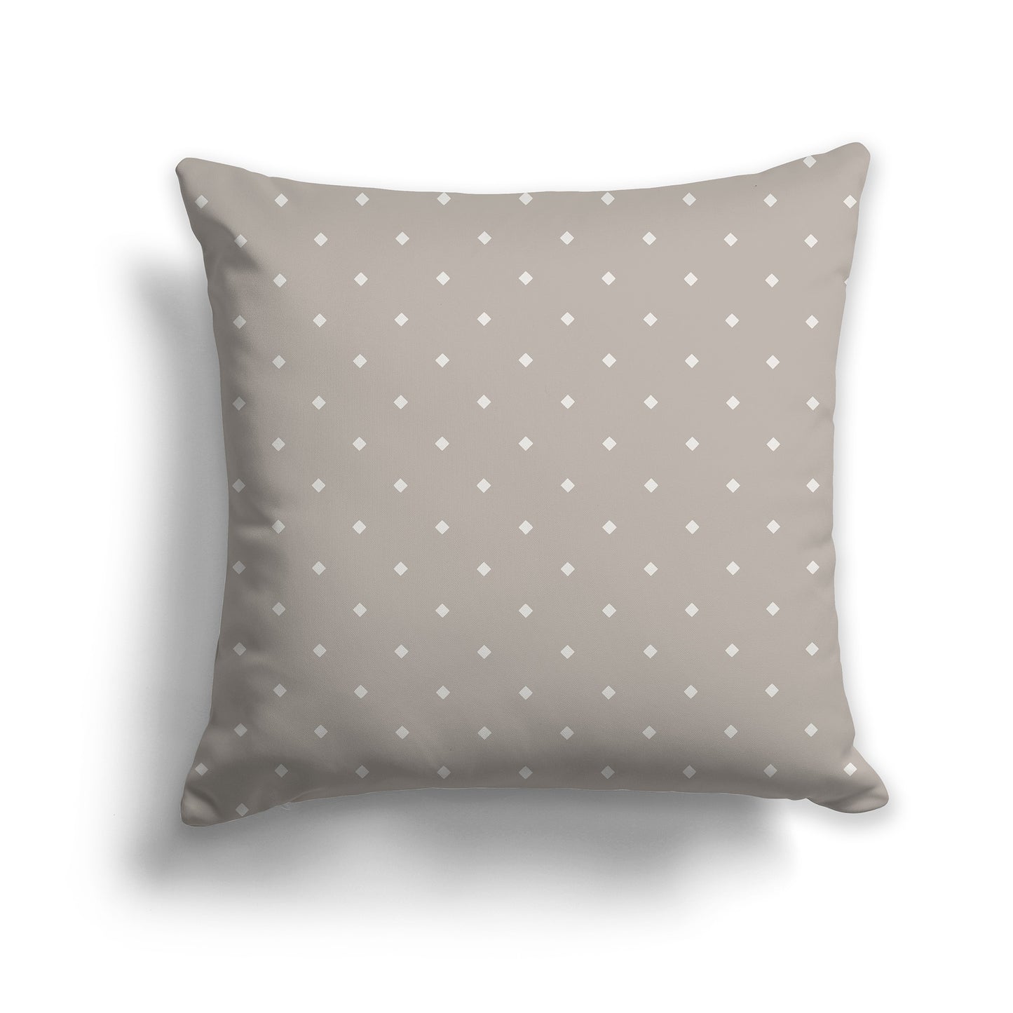 Taupe Throw Pillow with Large Light Taupe Diamond Pattern on Front | Faux Suede | 26 x 26 inches