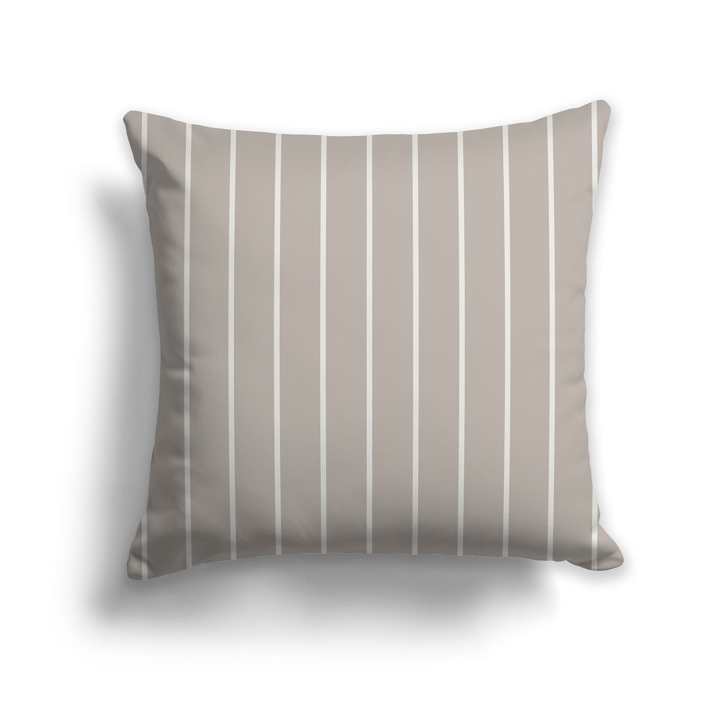 16 inch Throw Pillow with Two-tone Taupe Thin Vertical Stripe Pattern