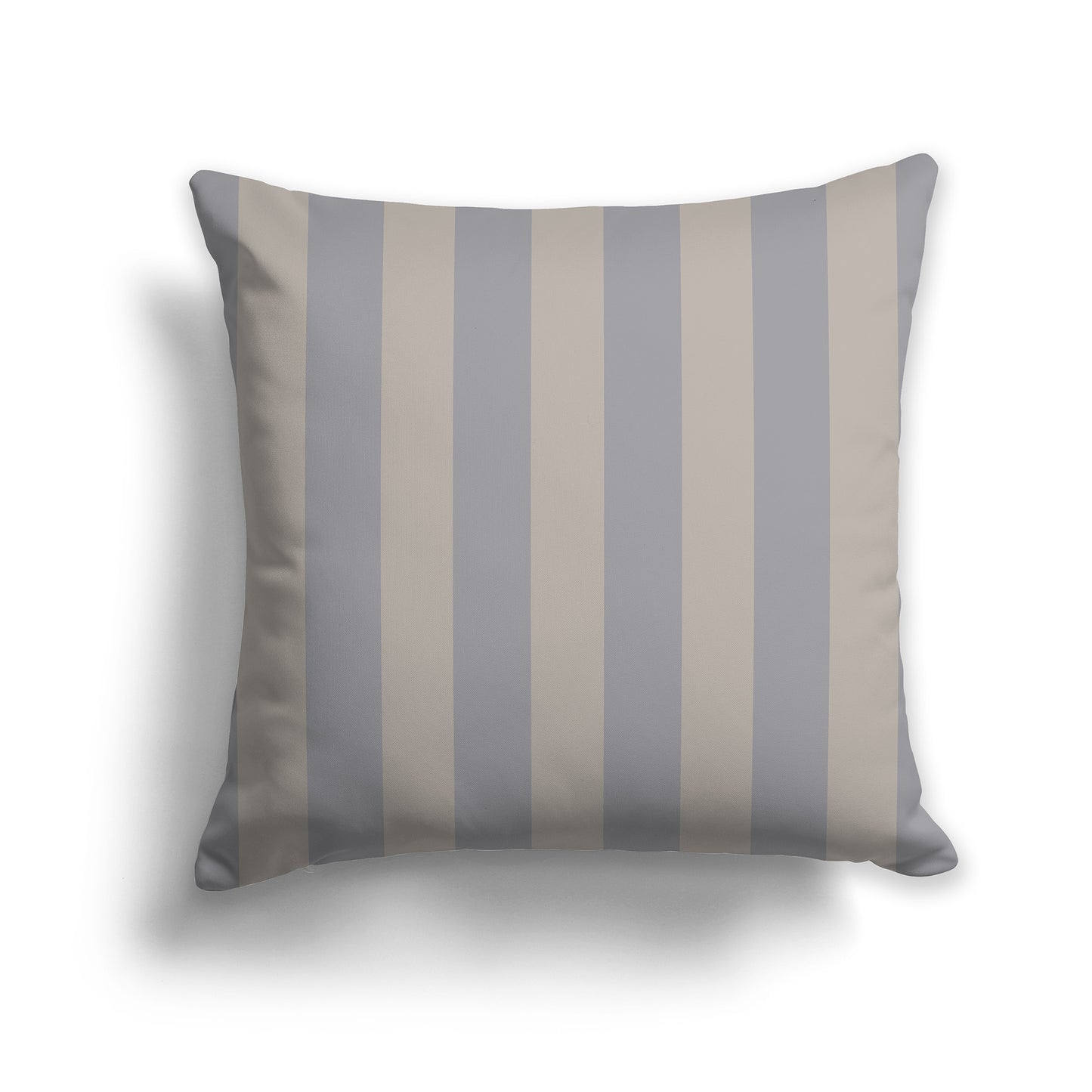14 inch Throw Pillow with Taupe and White Vertical Bars