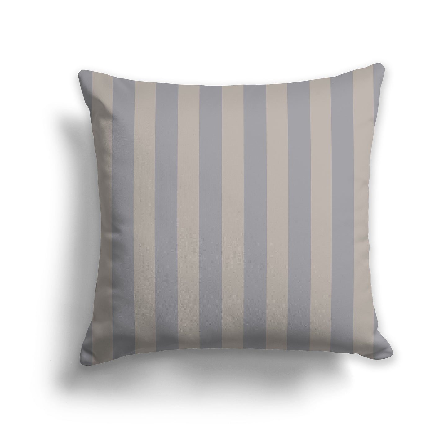 20 inch Throw Pillow with Thick Taupe and White Vertical Bars