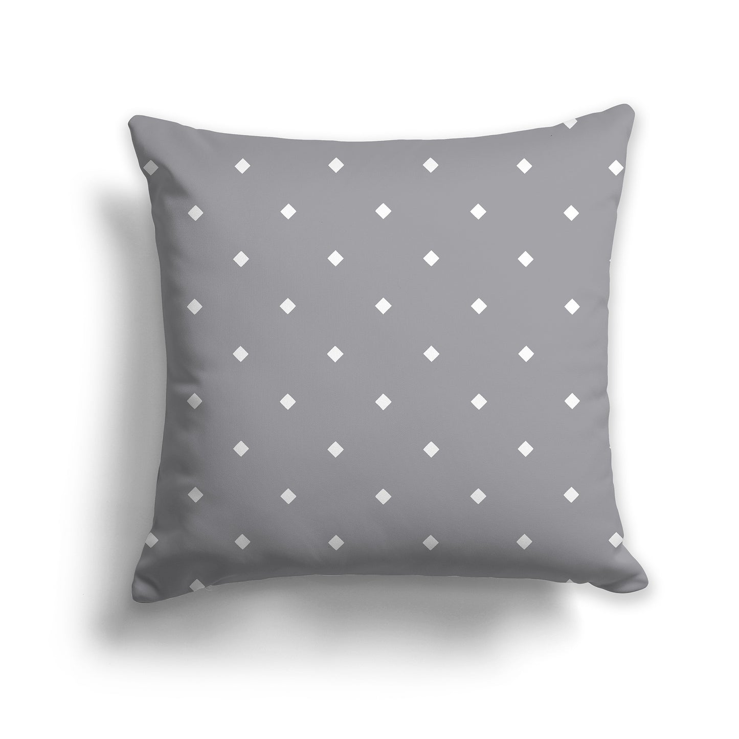 16 inch Taupe Throw Pillow with Large White Diamond Pattern