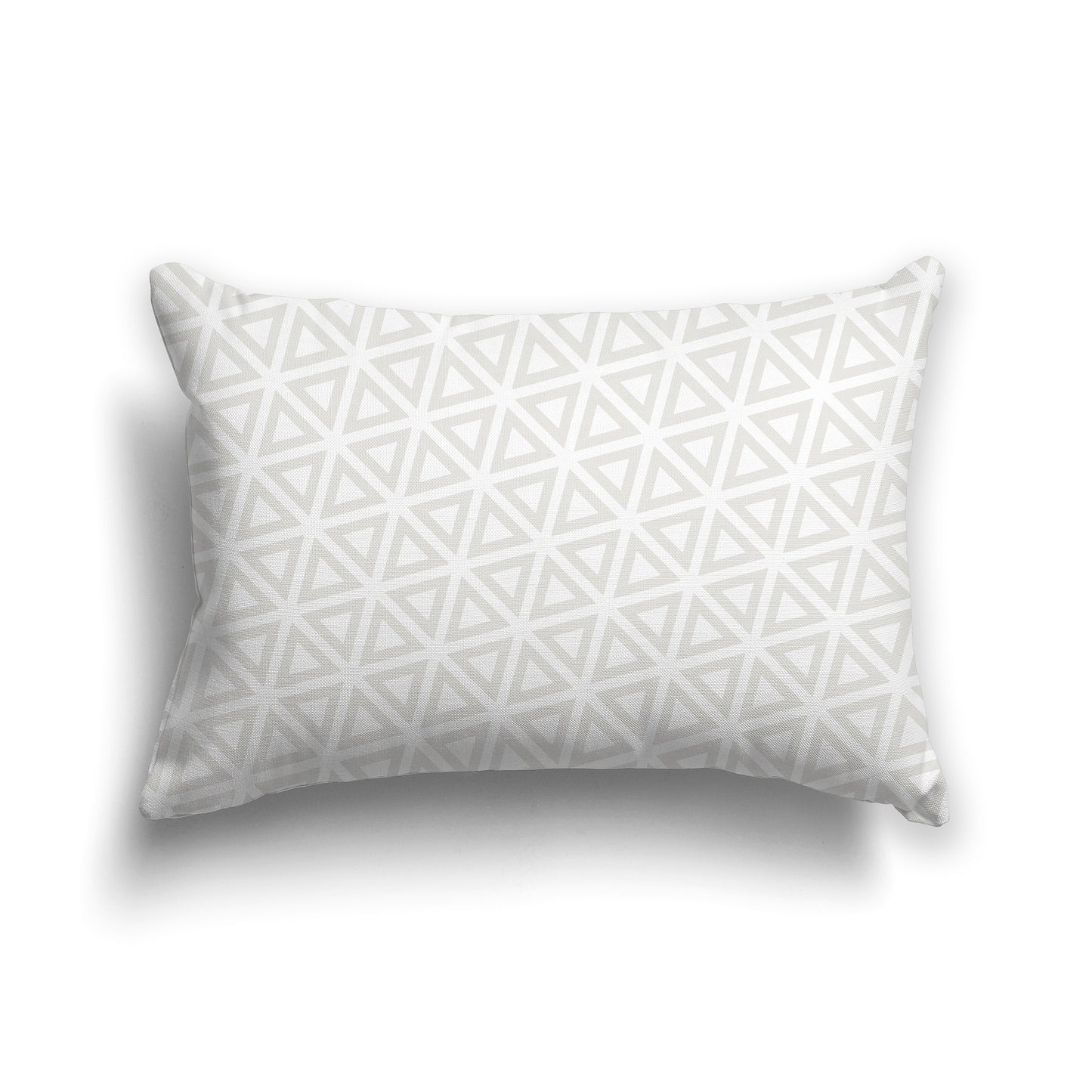 20x14 inch Lumbar Throw Pillow with White and Light Taupe Triangle Repeat Pattern