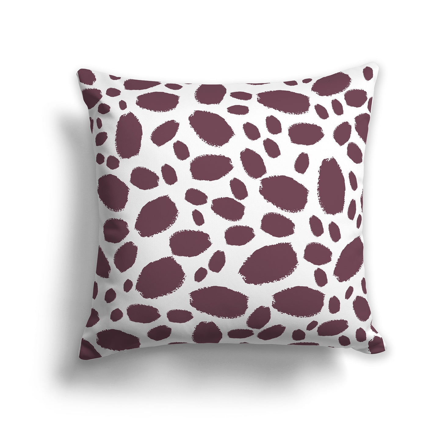 16 inch Throw Pillow with Plum and White Paint Dab Pattern