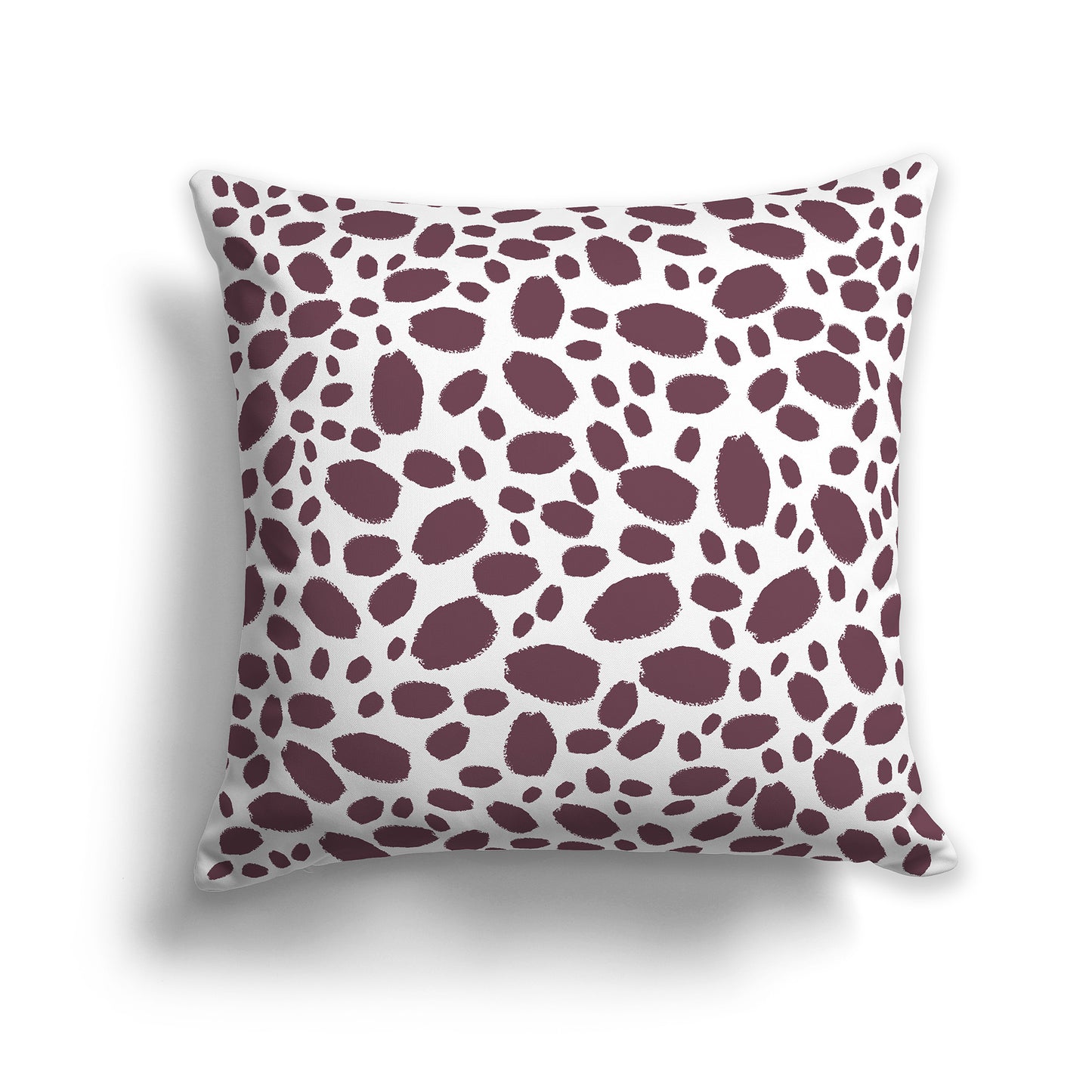 26 inch Throw Pillow with Plum and White Paint Dab Pattern