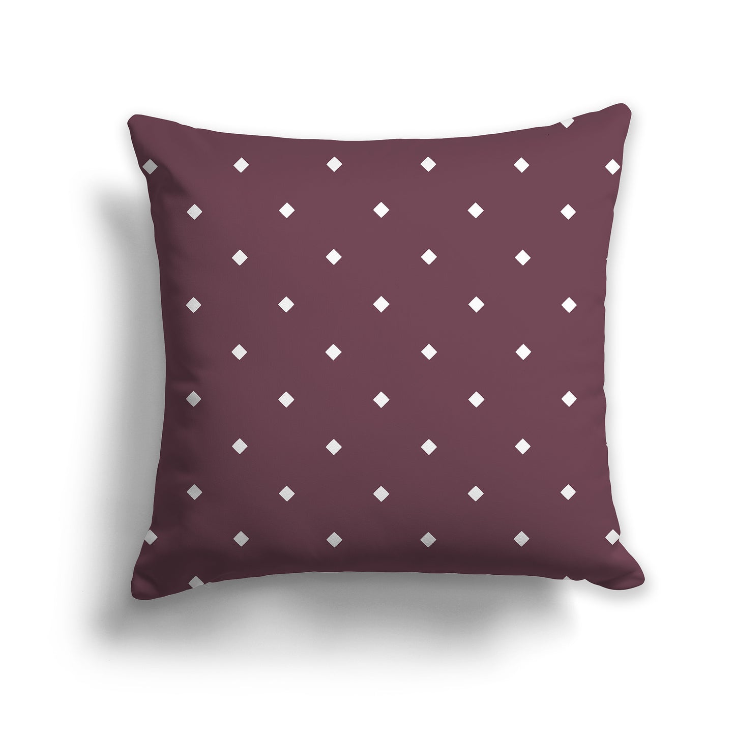 16 inch Plum Throw Pillow with Large White Diamond Pattern