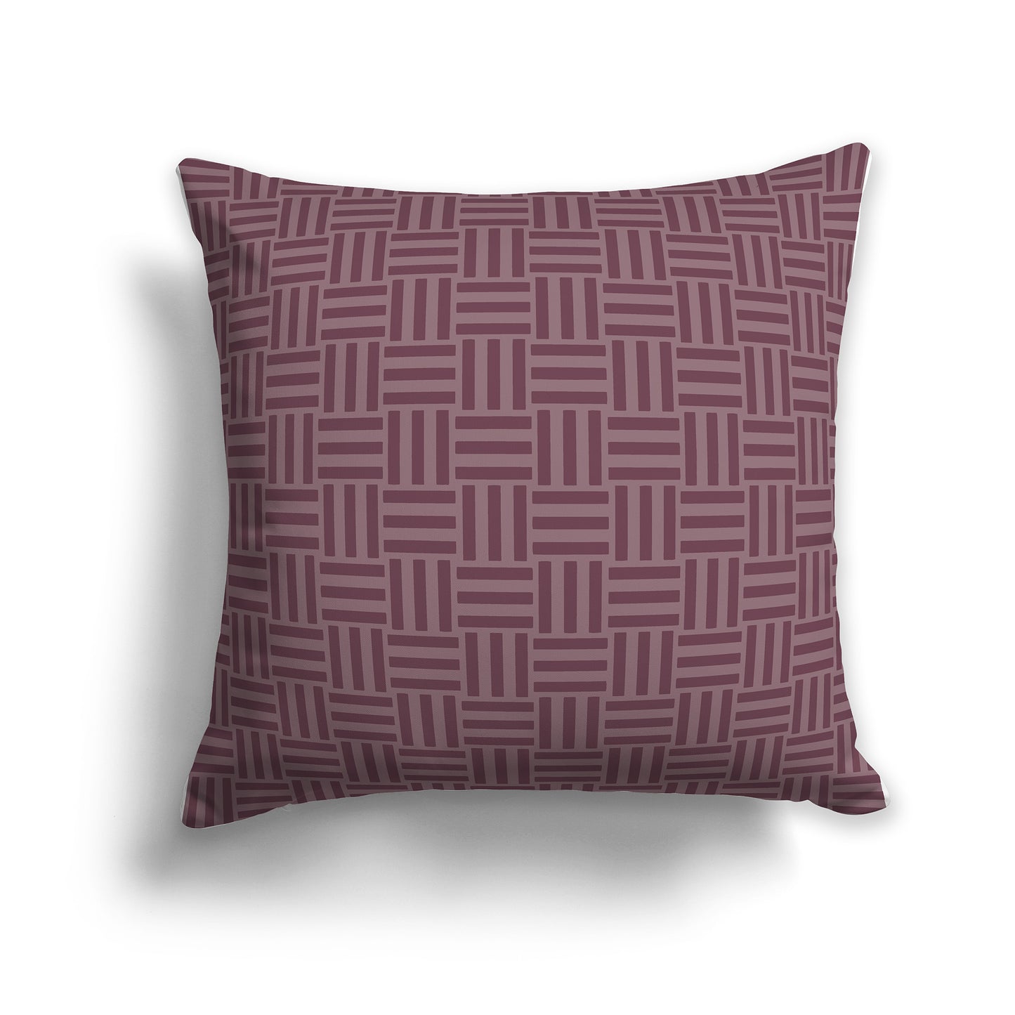 26 inch Throw Pillow with Two-tone Plum Basket Weave Pattern