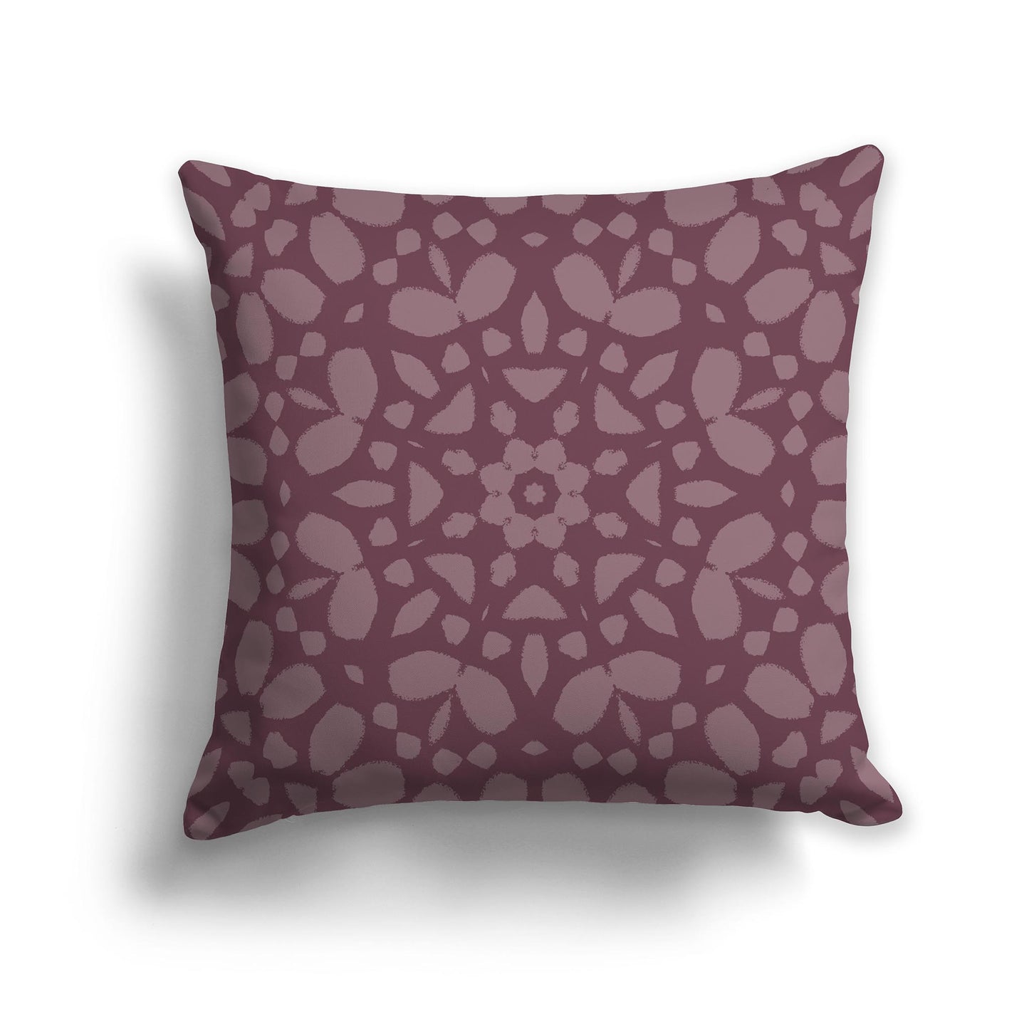 Plum Square Throw Pillow with Large Medium Plum Circular Graphic