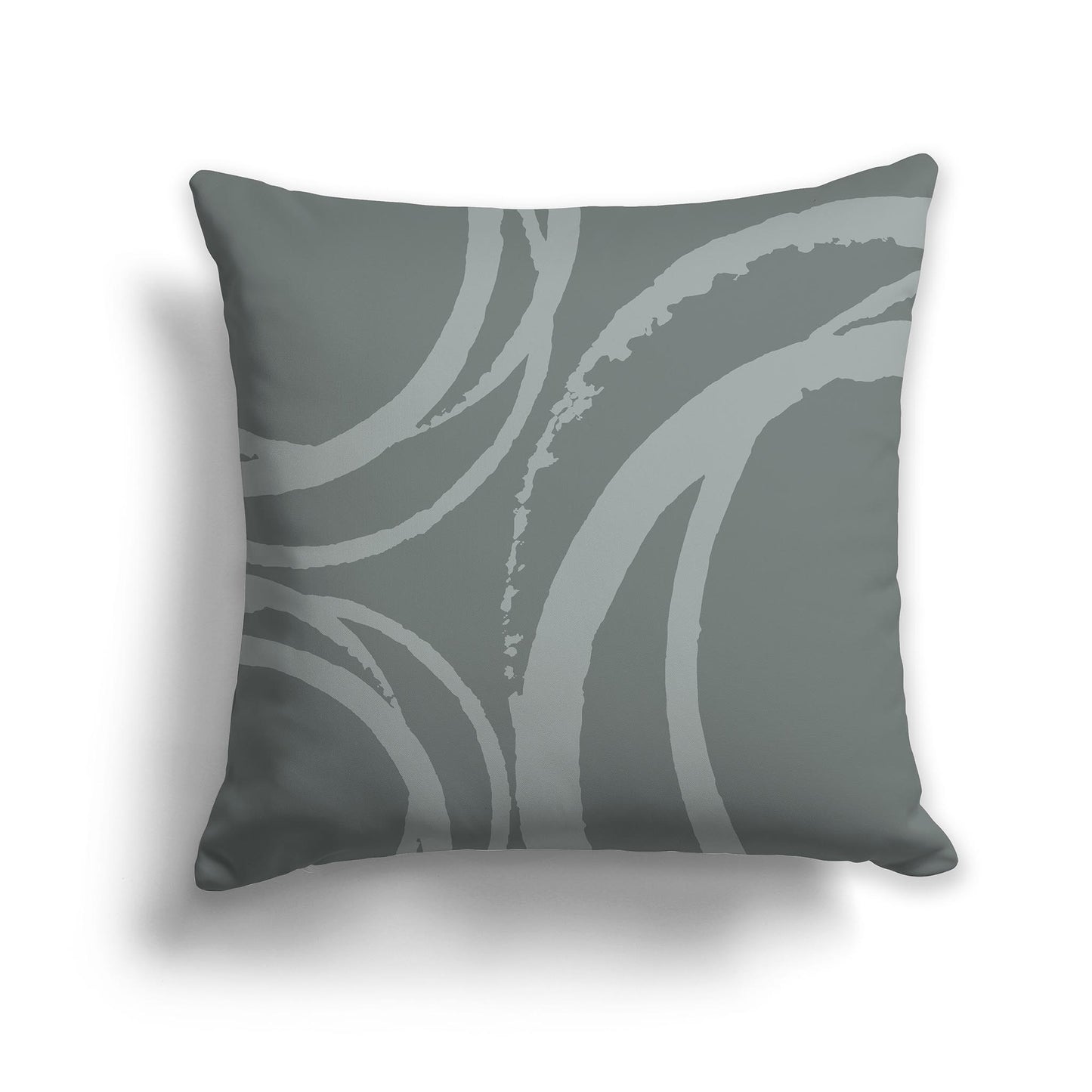 Green Square Throw Pillow with Medium Green Abstract Circles