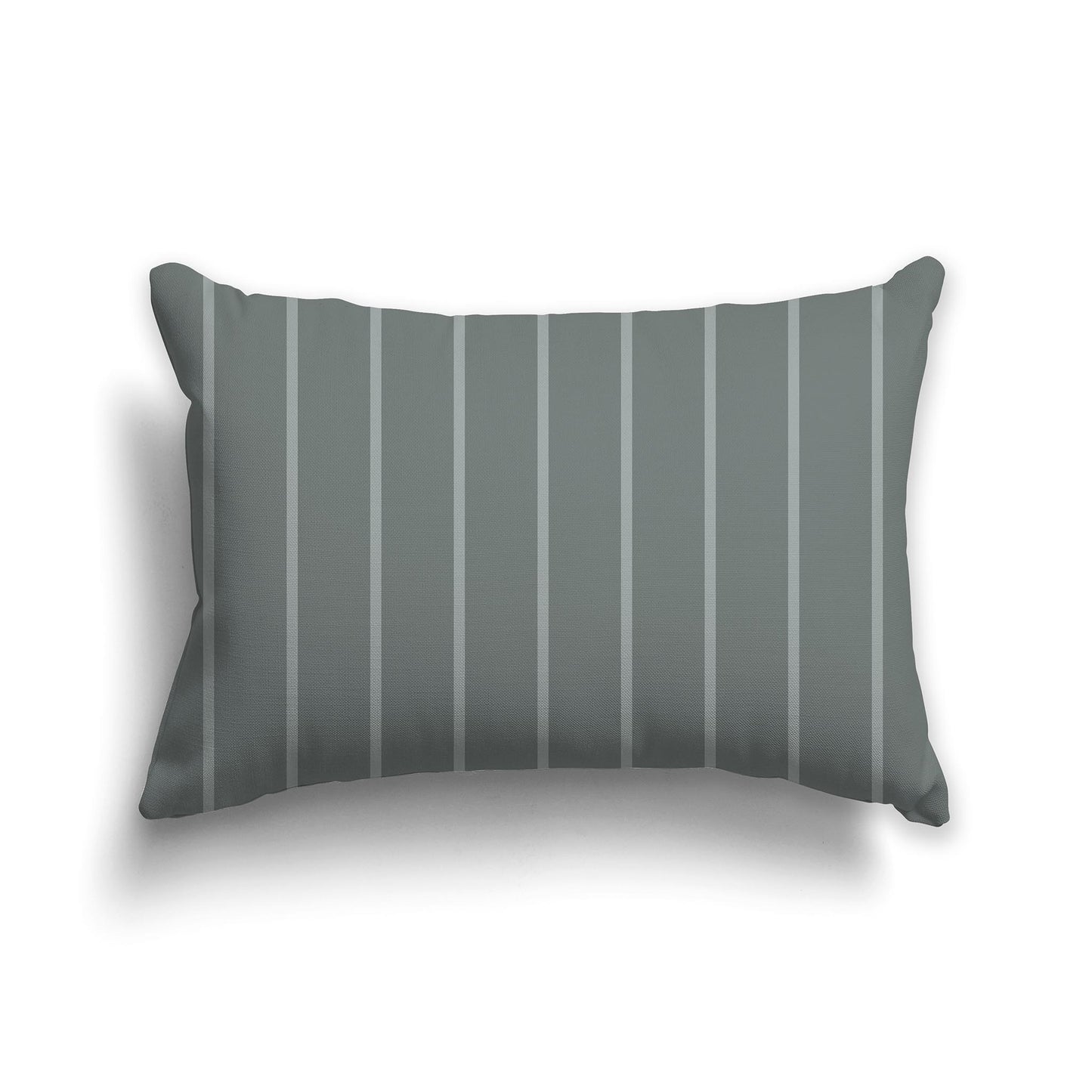 Lumbar Throw Pillow with Green and Medium Green Stripe Pattern