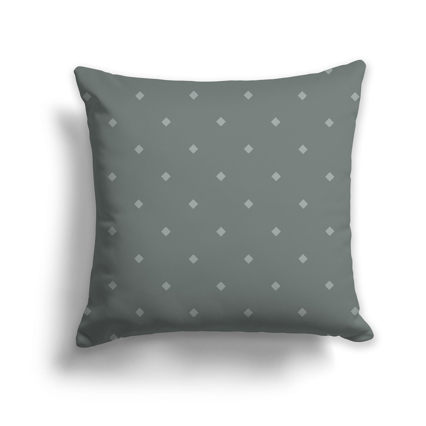 16 inch Green Throw Pillow with Large Medium Green Diamond Pattern
