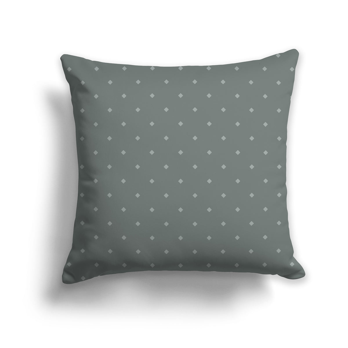 Green Throw Pillow with Large Medium Green Diamond Pattern on Front | Faux Suede | 26 x 26 inches