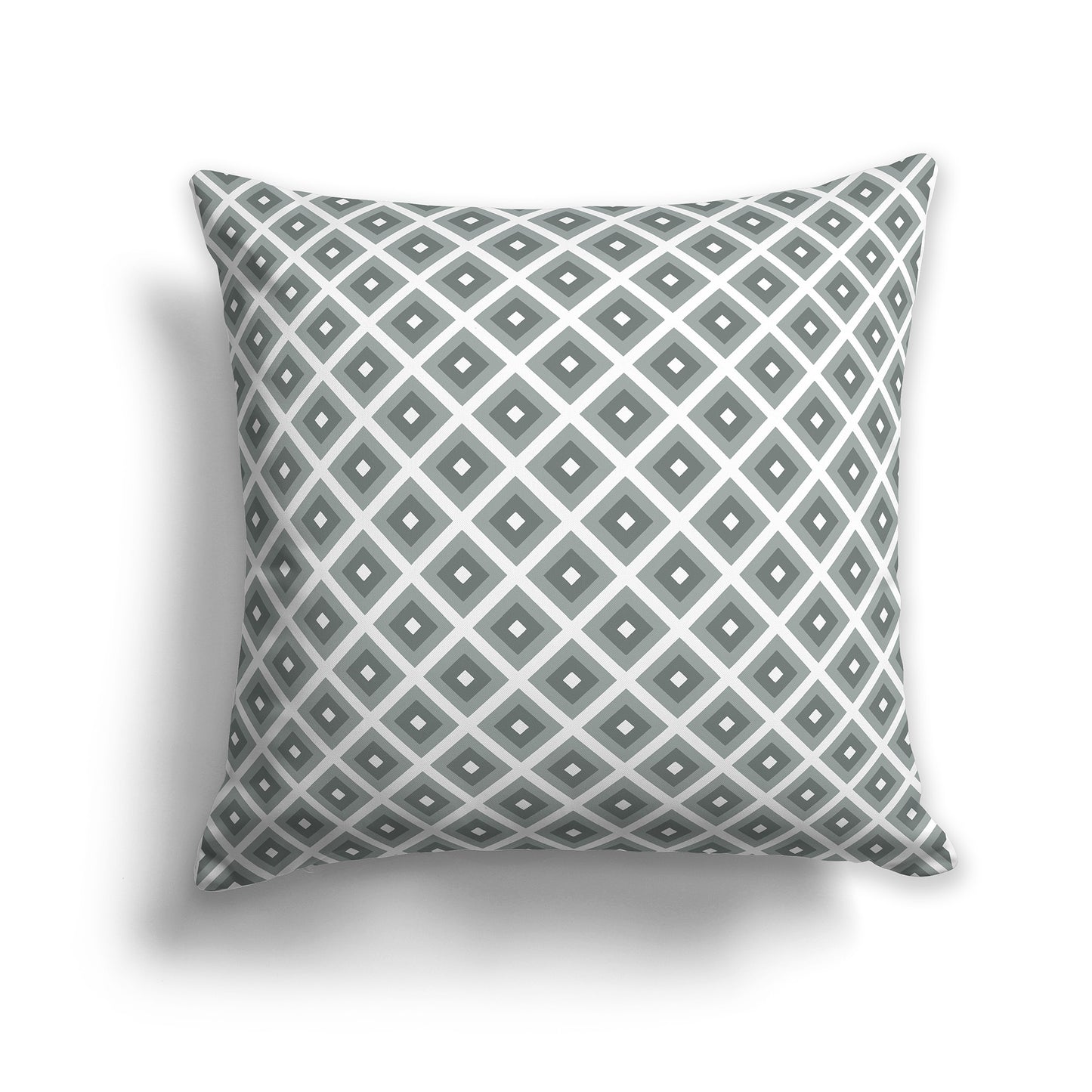 26 inch Throw Pillow with Two-tone Green and White Square Repeat Pattern