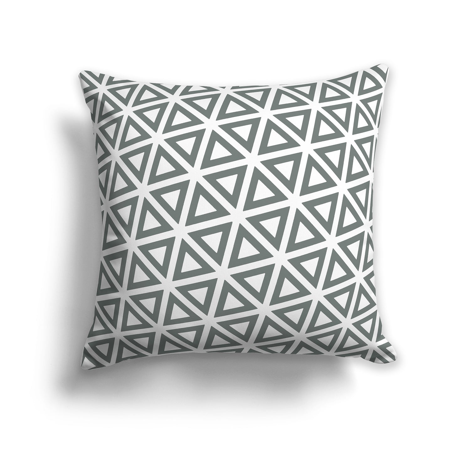 14 inch Throw Pillow with White and Green Triangle Repeat Pattern