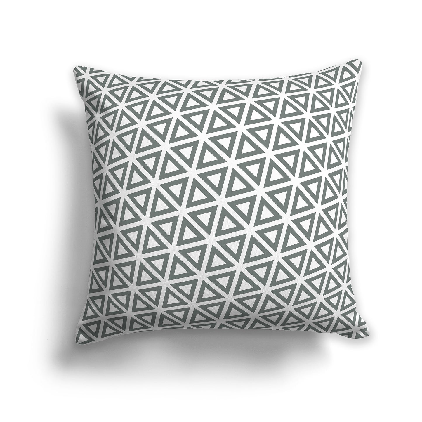 20 inch Throw Pillow with White and Green Triangle Repeat Pattern