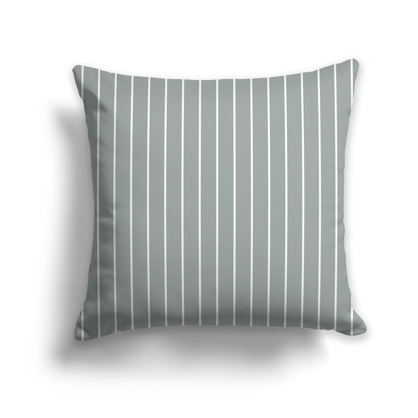 26 inch Throw Pillow with Medium Green and White Thin Vertical Stripe Pattern