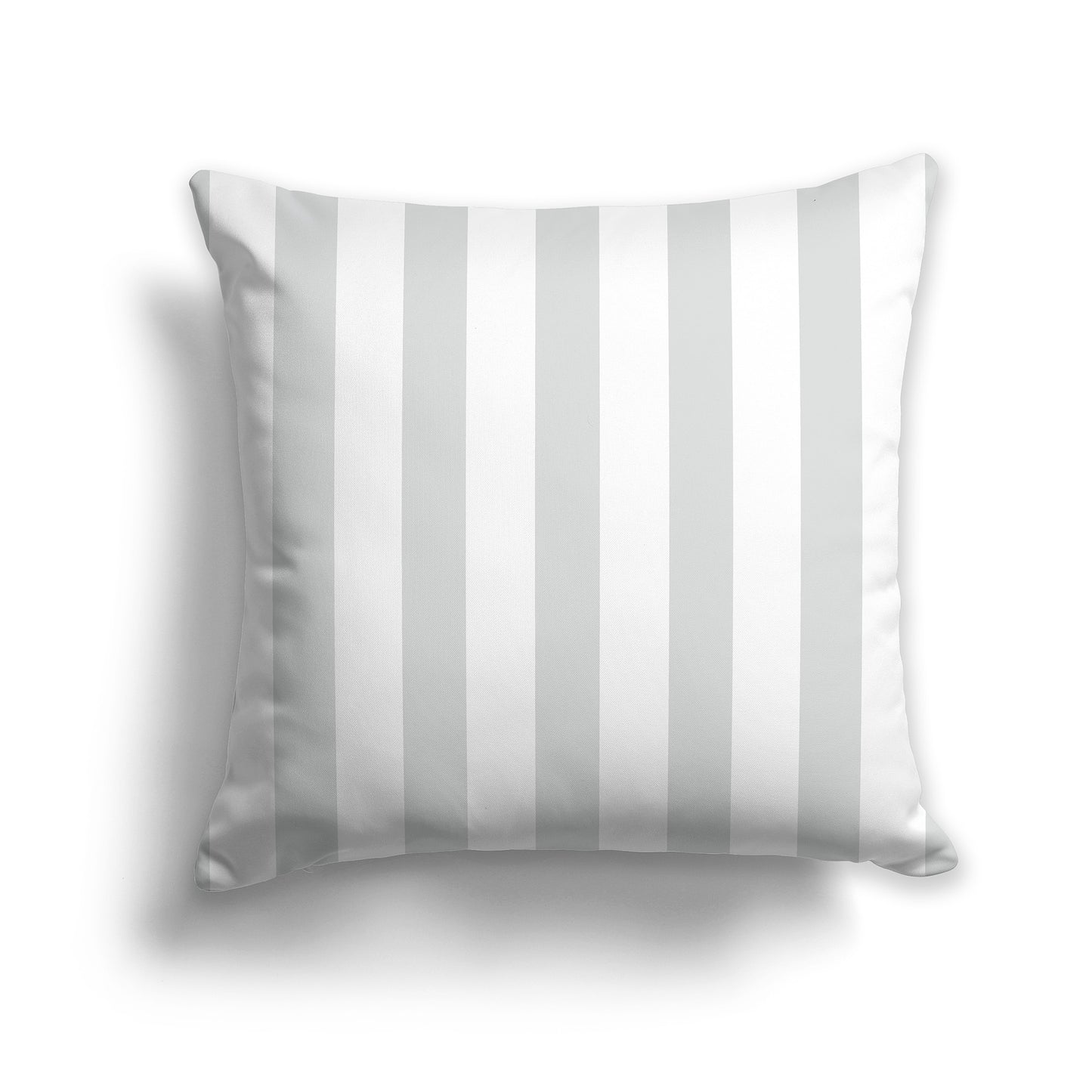 16 inch Throw Pillow with Pale Grey and White Vertical Bars