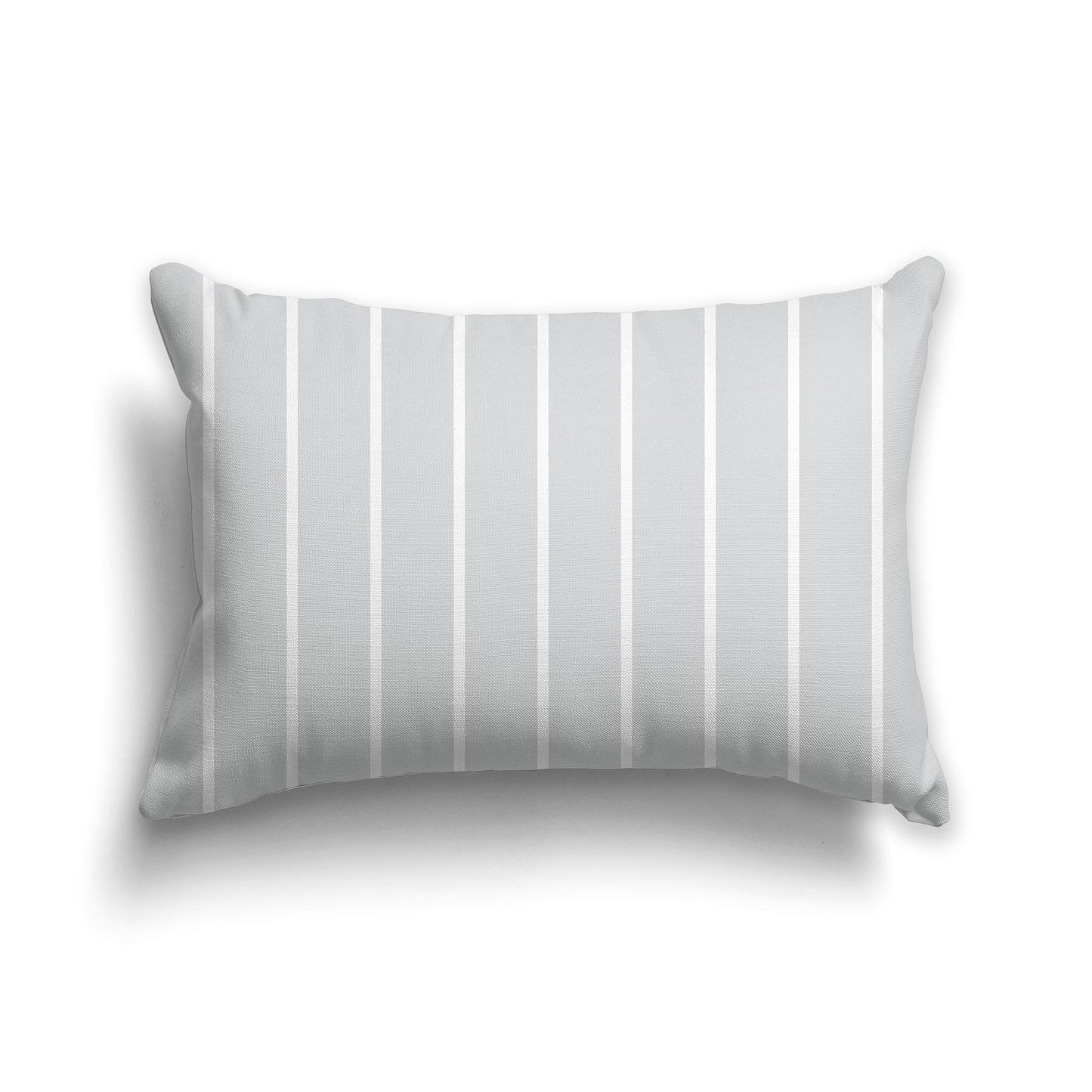 Lumbar Throw Pillow with Pale Grey and White Stripe Pattern