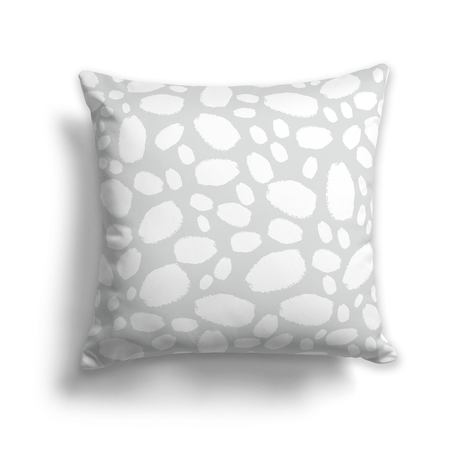 16 inch Throw Pillow with White and Pale Grey Paint Dab Pattern