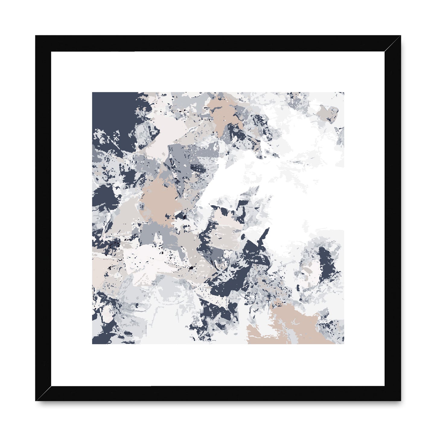 Framed Graphic Art Print, White Mat - 8x8 12x12 16x16 20x20 24x24 28x28 inches | FPS-1220-7695