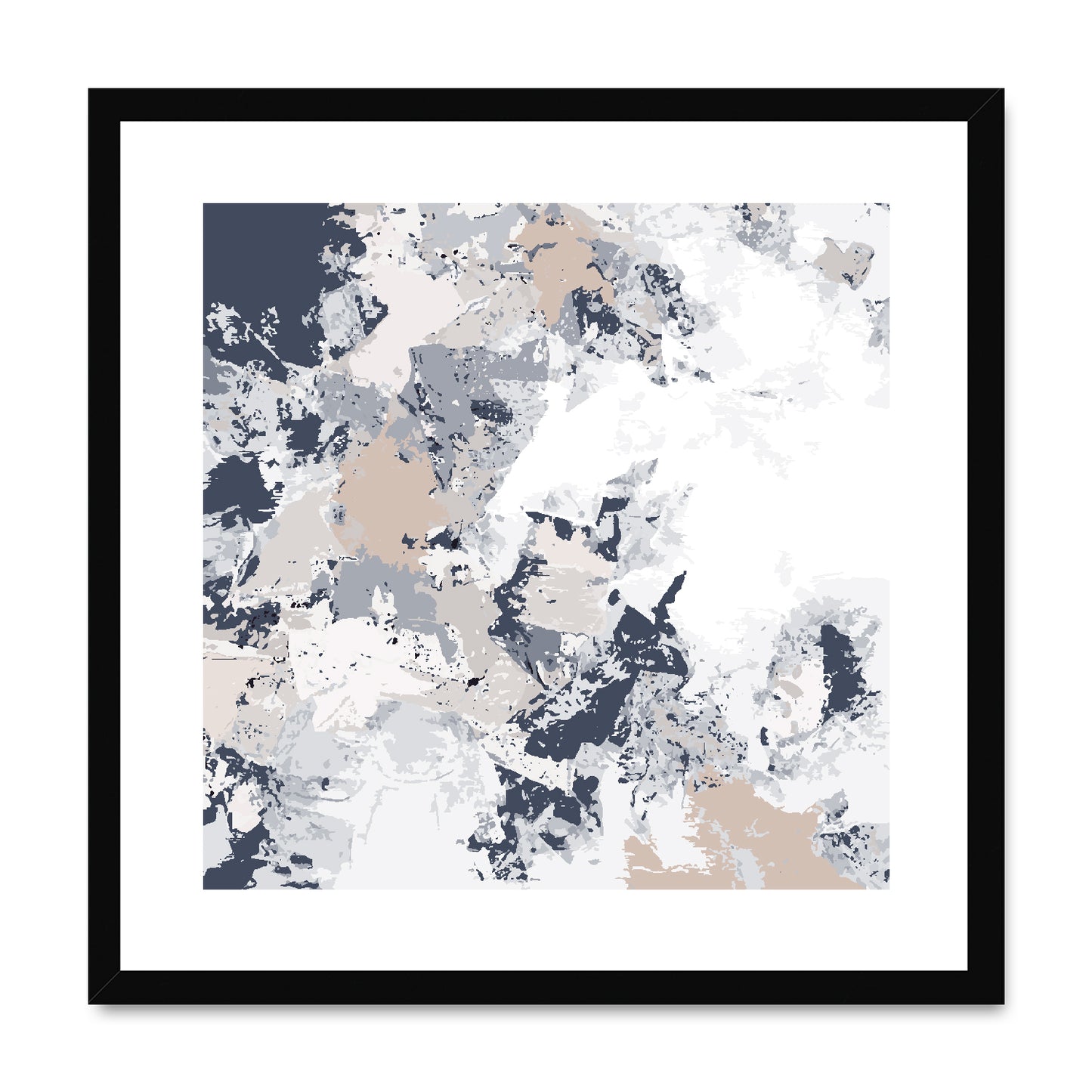 Framed Graphic Art Print, White Mat - 8x8 12x12 16x16 20x20 24x24 28x28 inches | FPS-1220-7695