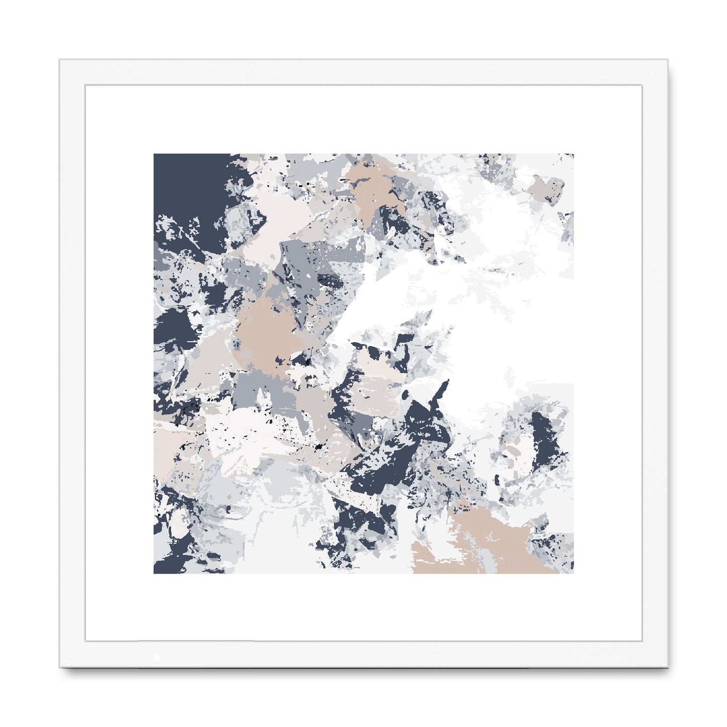 Framed Graphic Art Print, White Mat - 8x8 12x12 16x16 20x20 24x24 28x28 inches | FPS-1220-7695