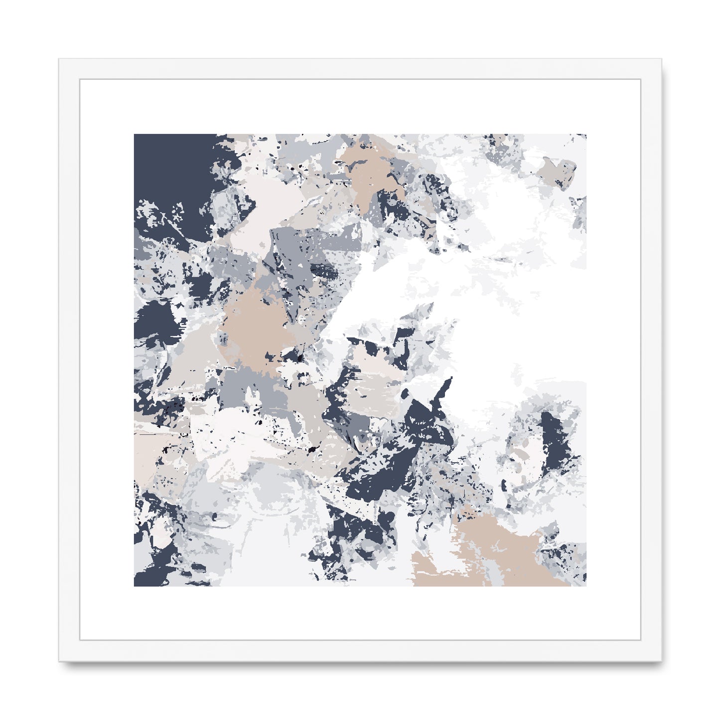 Framed Graphic Art Print, White Mat - 8x8 12x12 16x16 20x20 24x24 28x28 inches | FPS-1220-7695