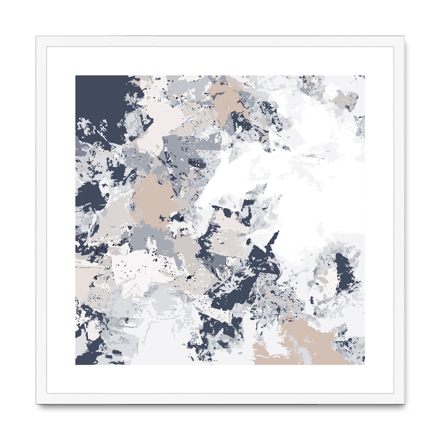 Framed Graphic Art Print, White Mat - 8x8 12x12 16x16 20x20 24x24 28x28 inches | FPS-1220-7695