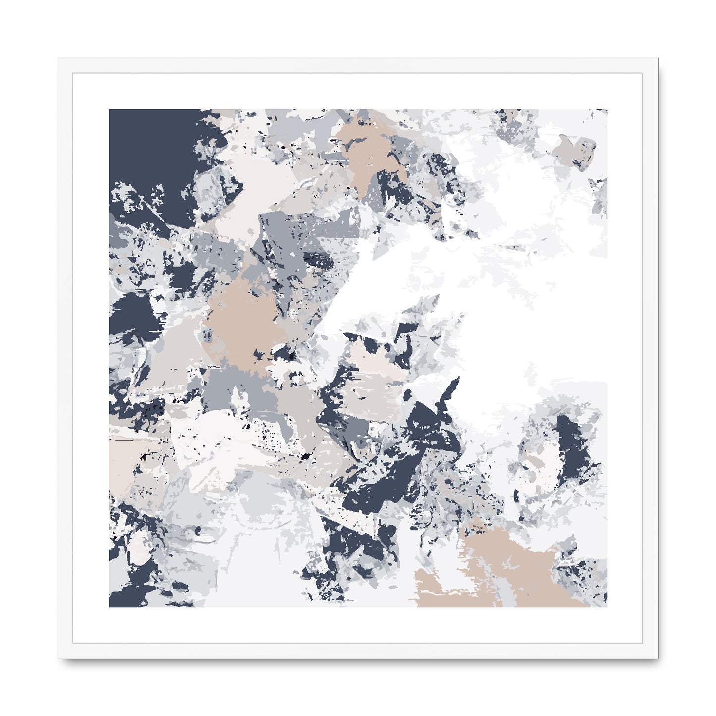 Framed Graphic Art Print, White Mat - 8x8 12x12 16x16 20x20 24x24 28x28 inches | FPS-1220-7695