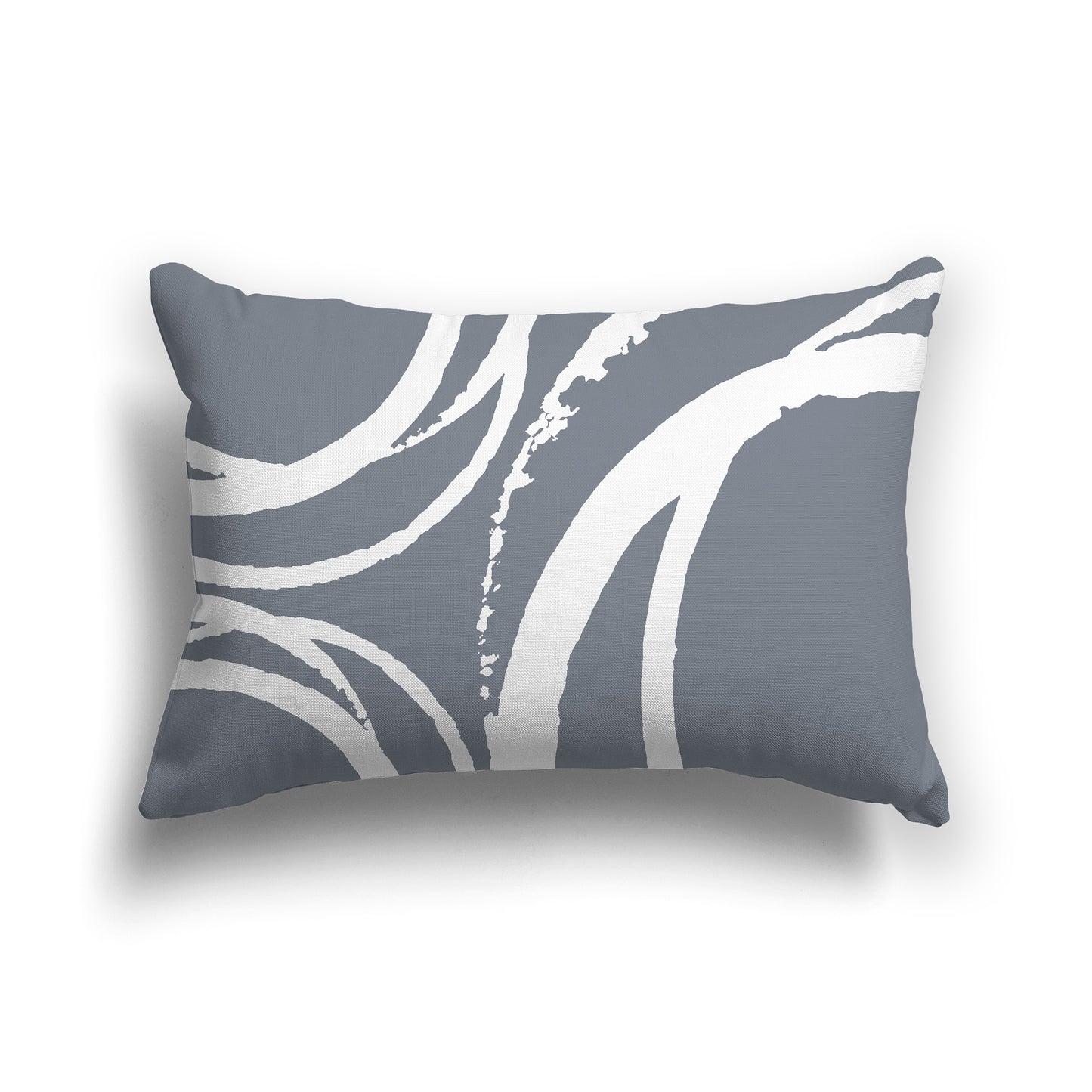 Grey Lumbar Throw Pillow with White Abstract Circles