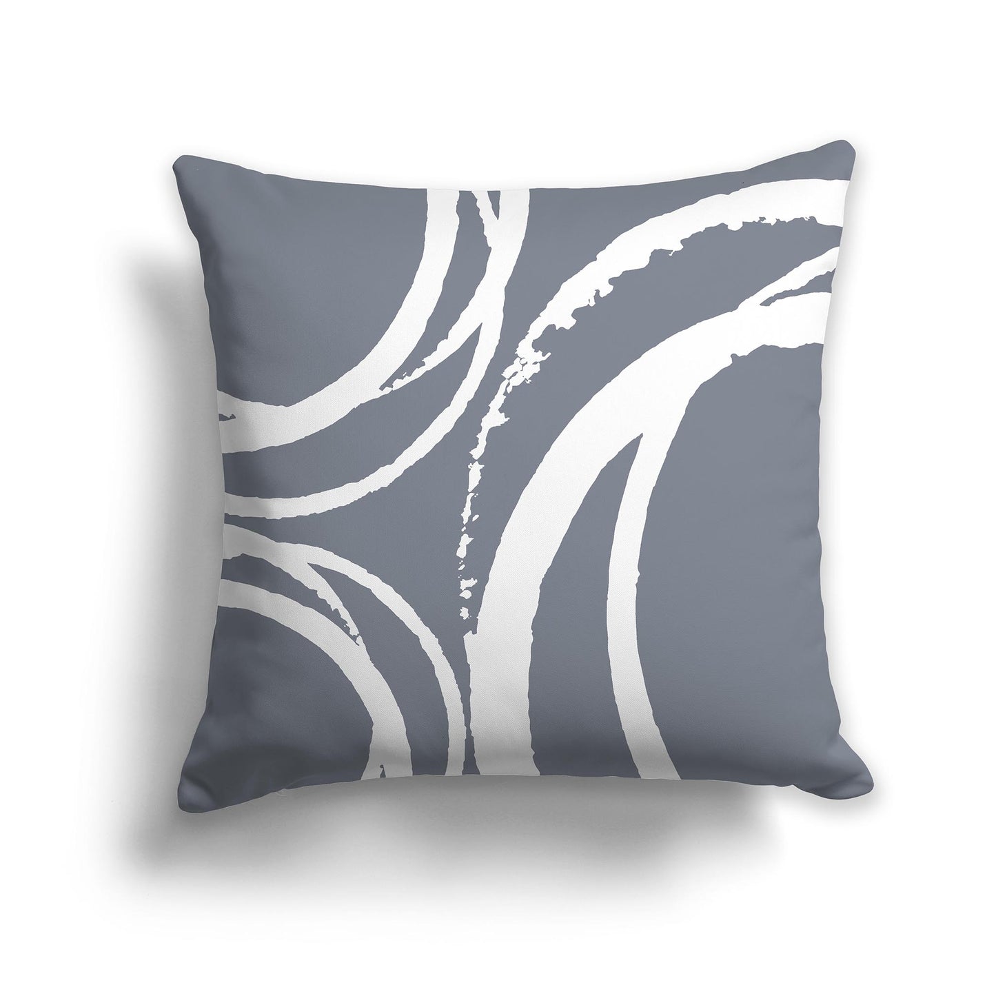 Grey Square Throw Pillow with White Abstract Circles