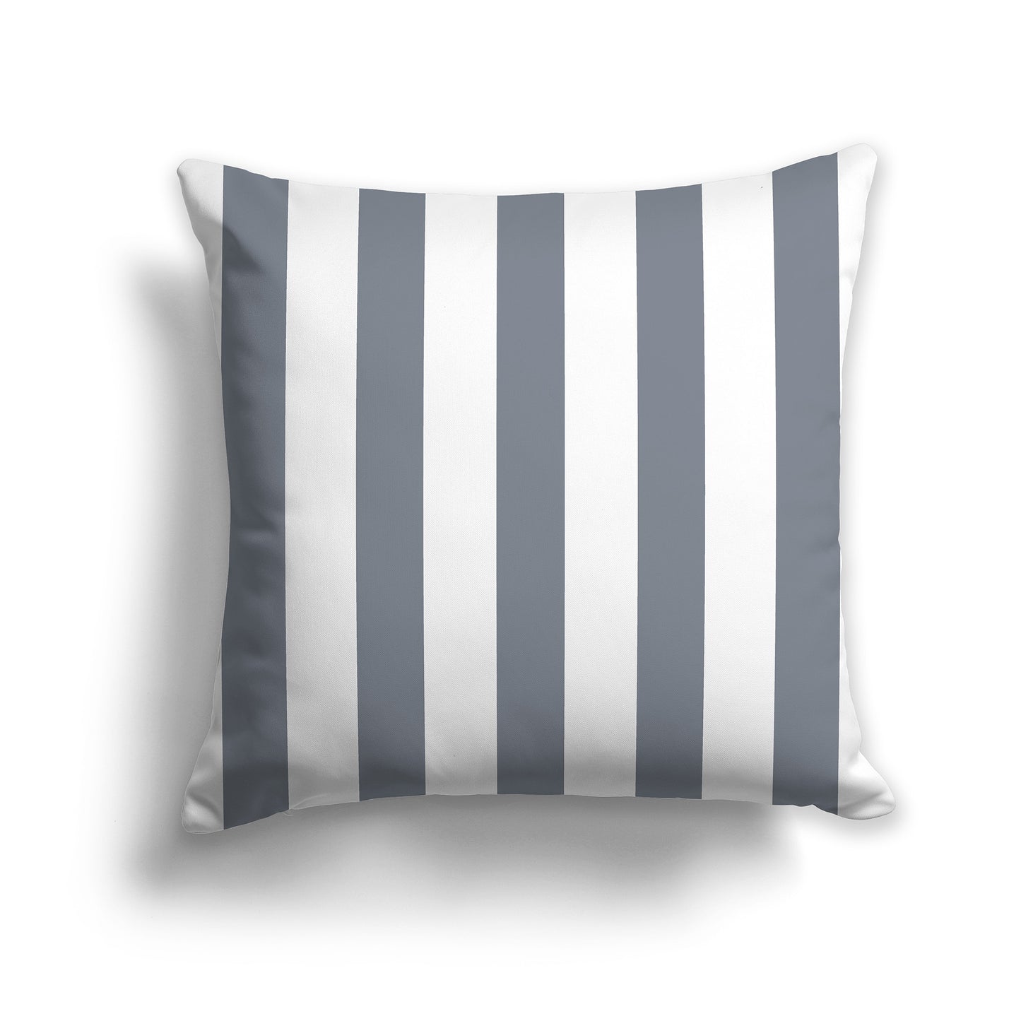 14 inch Throw Pillow with Grey and White Vertical Bars