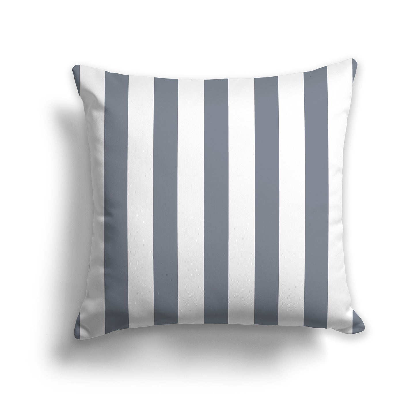 16 inch Throw Pillow with Grey and White Vertical Bars