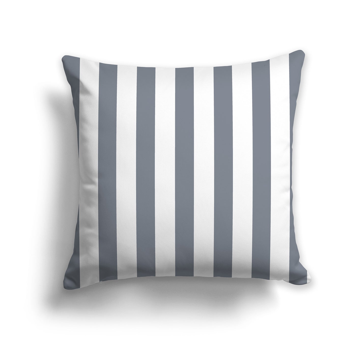 18 inch Throw Pillow with Grey and White Vertical Bars