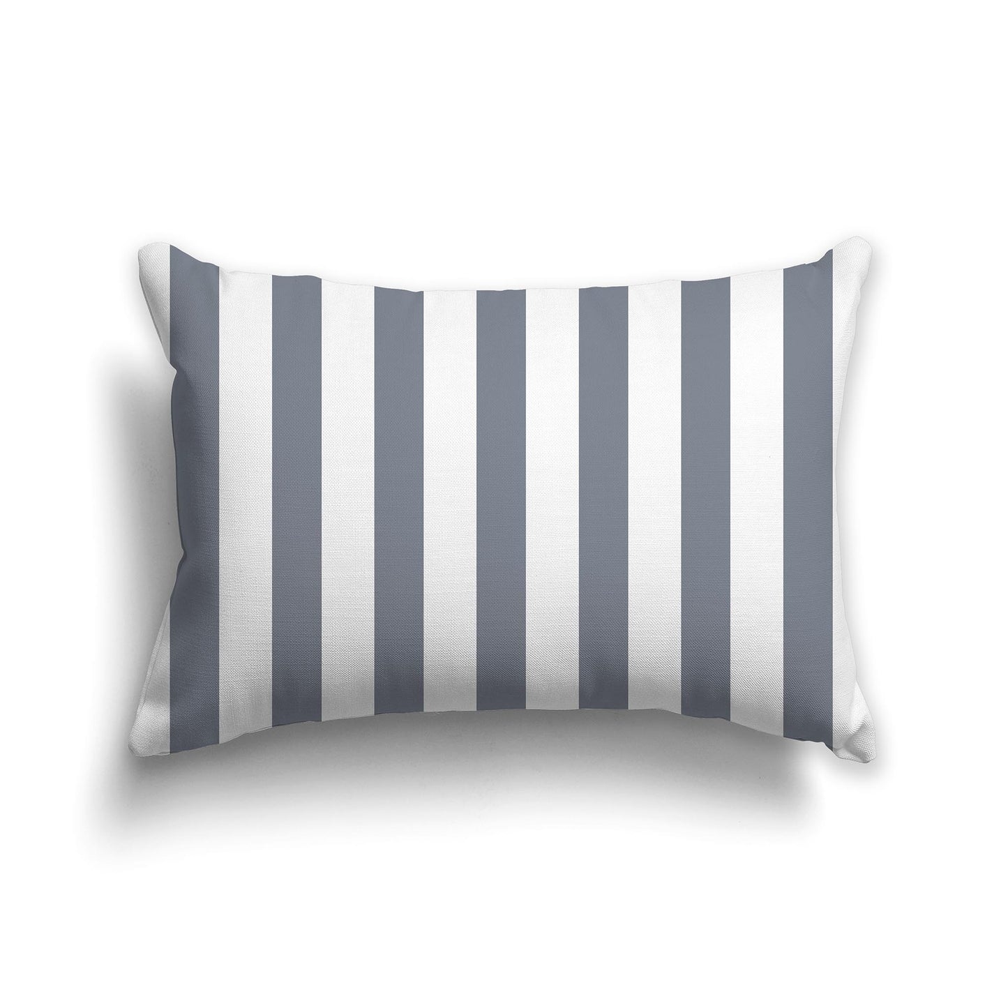20x14 inch Lumbar Throw Pillow with Grey and White Vertical Bars