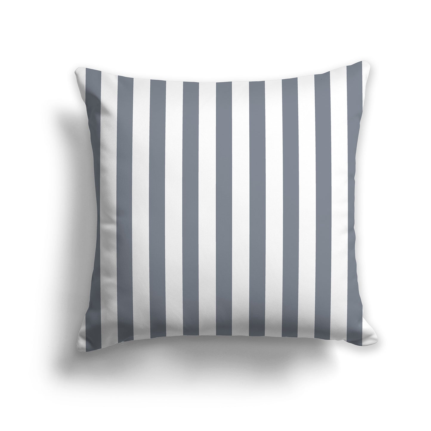 White Throw Pillow with Grey Vertical Bars on Front | Faux Suede | 26 x 26 inches