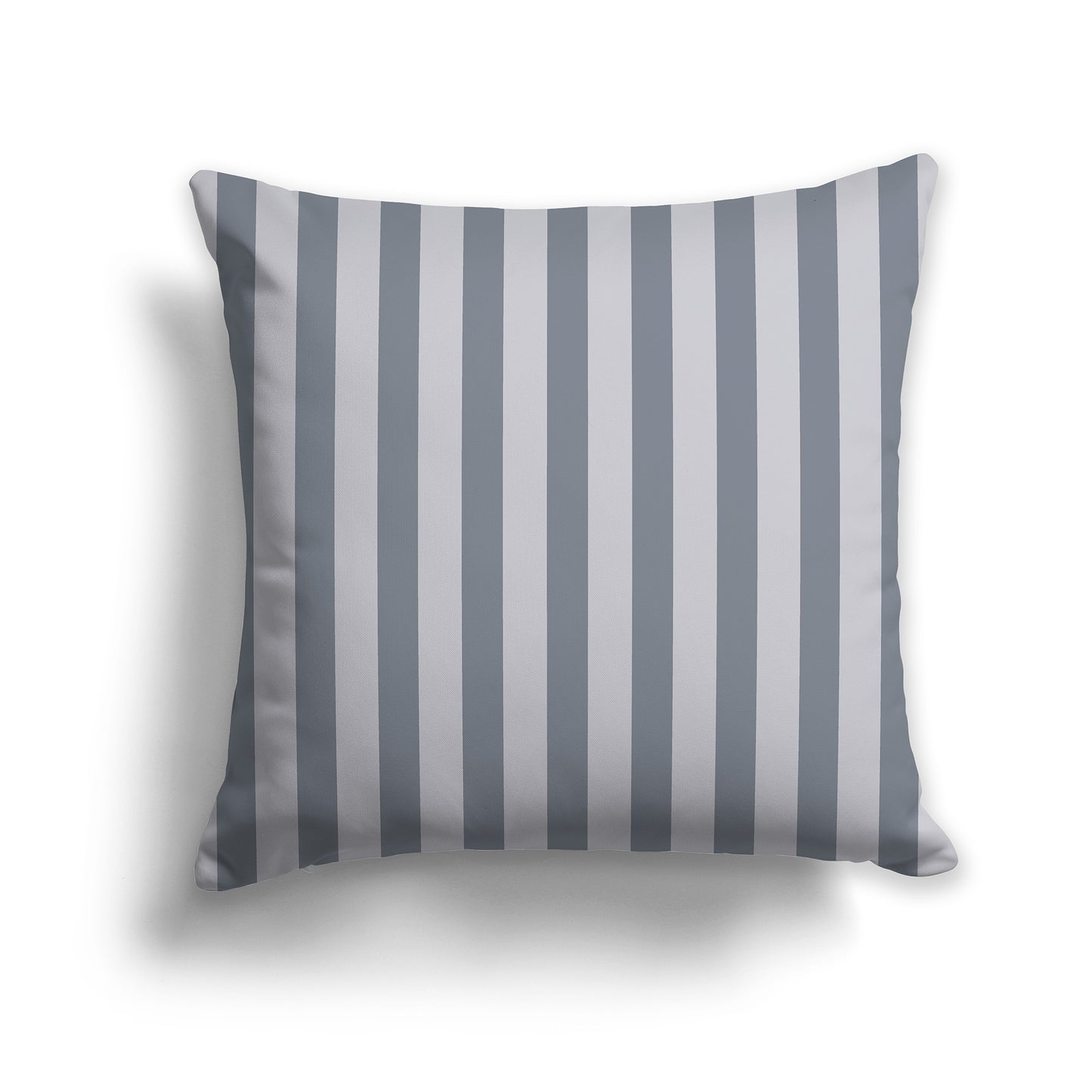Light Grey Throw Pillow with Grey Vertical Bars on Front | Faux Suede | 26 x 26 inches
