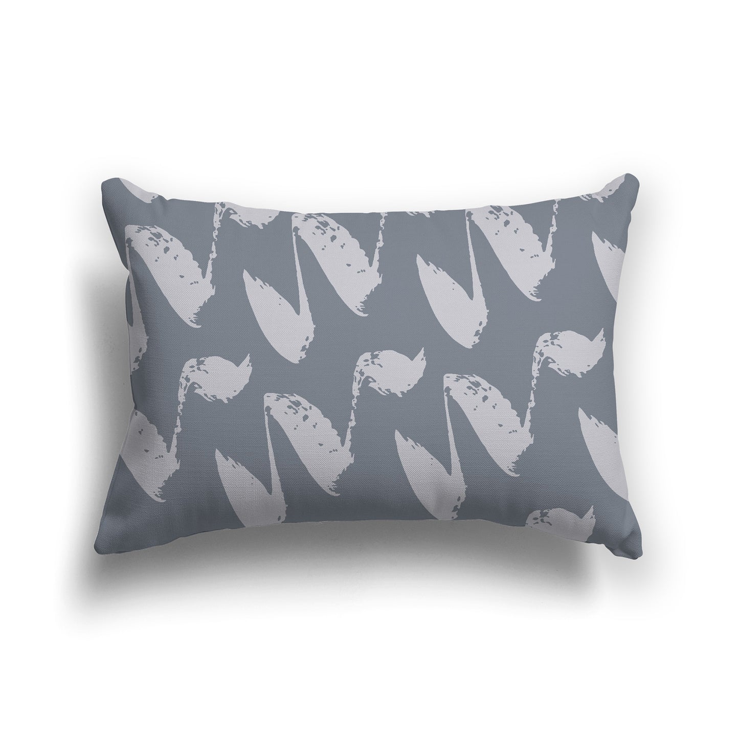 Lumbar Throw Pillow with Grey and White Squiggle Pattern