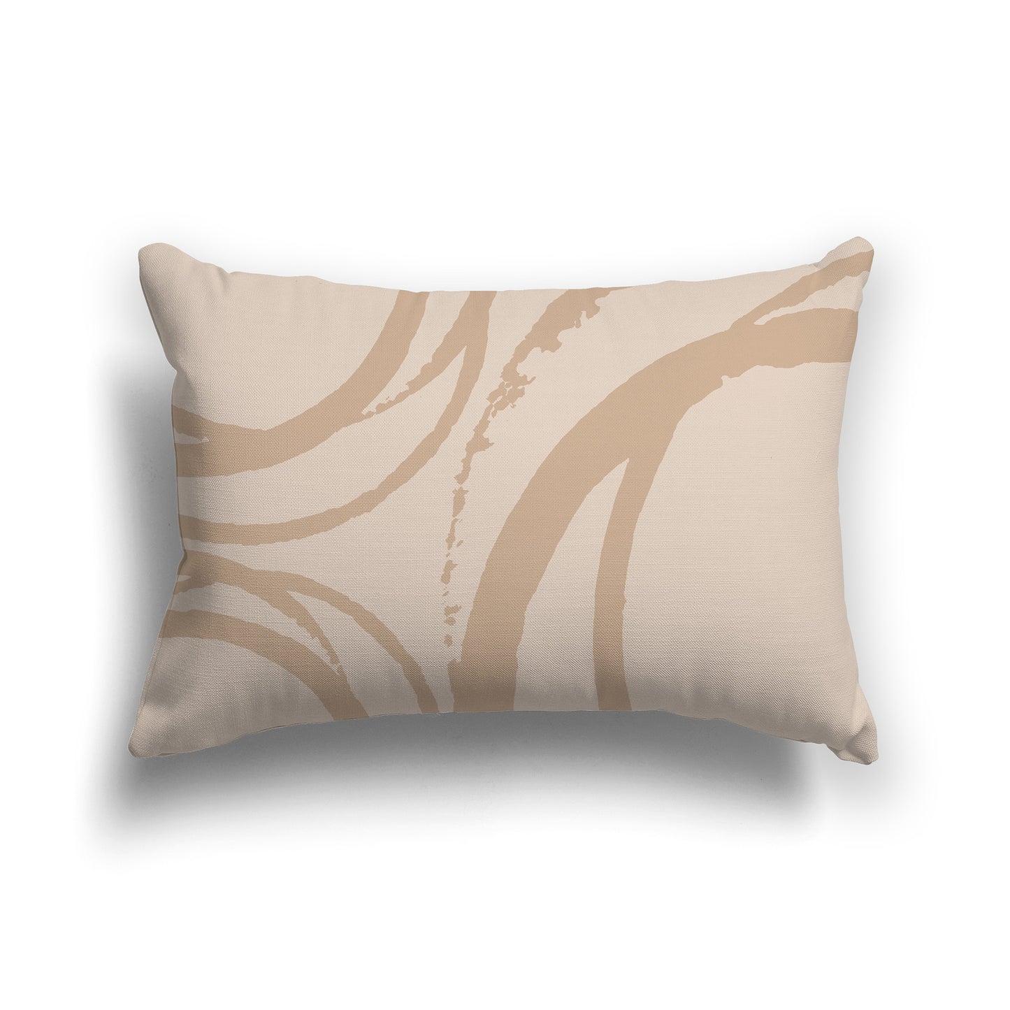 Light Caramel Lumbar Throw Pillow with Caramel Abstract Circles