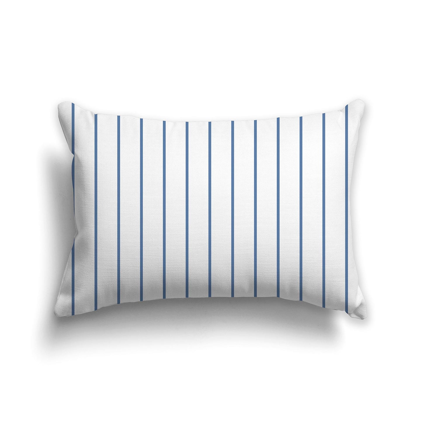 20x14 inch Lumbar Throw Pillow with Blue and White Thin Vertical Stripe Pattern