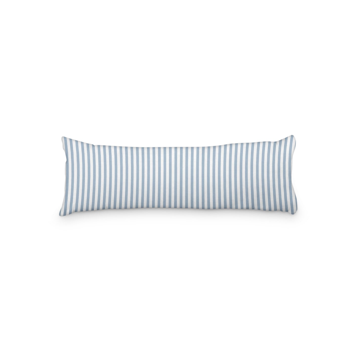 White Microfiber Body Pillow with Thin Blue Bars, MFBP-1231-241, 20 x 54 inches