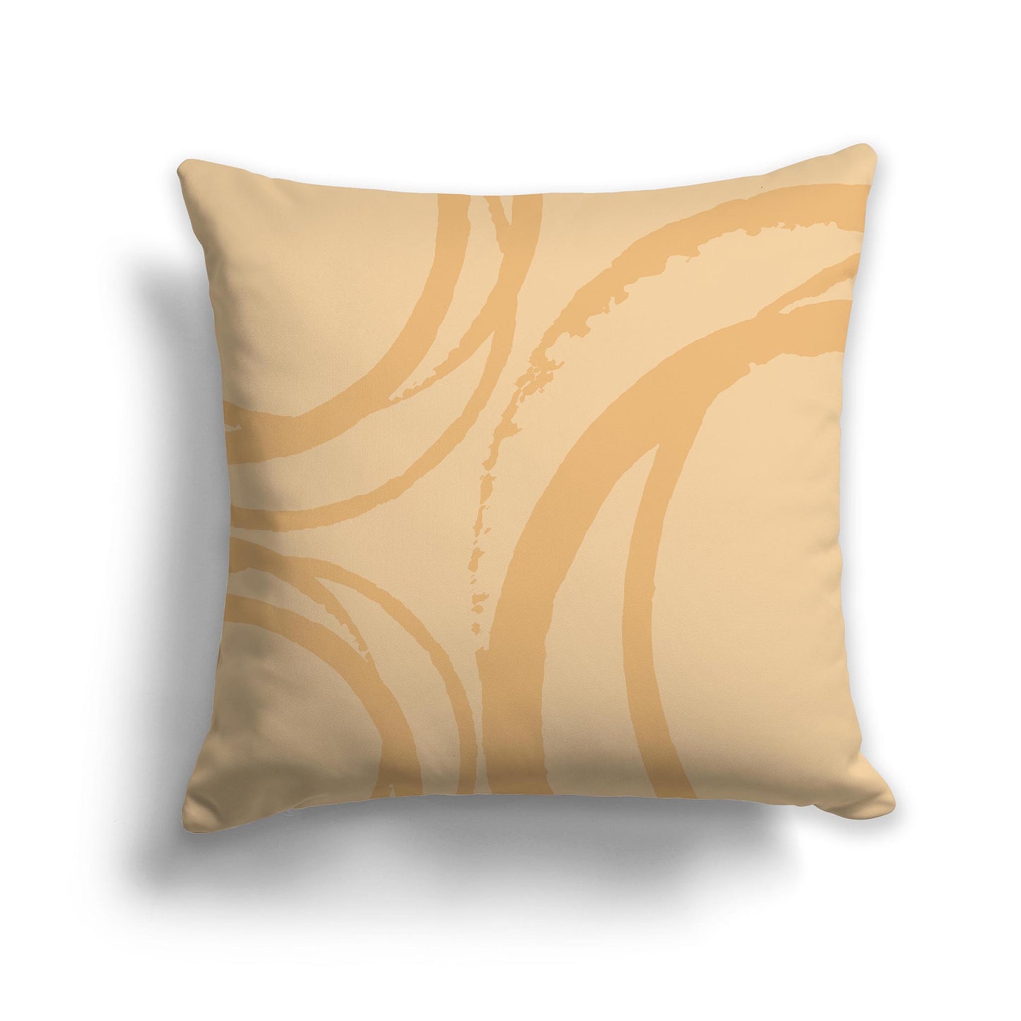 Square Throw Pillow with Orange and Light Orange Abstract Circles