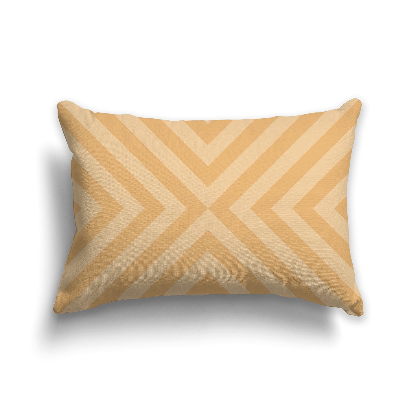 Lumbar Throw Pillow with Two-tone Orange Radiating Diagonal Bars